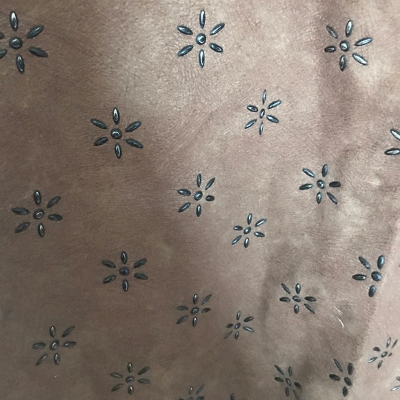 Vintage suede brown embellished jacket - Picture 4 of 5